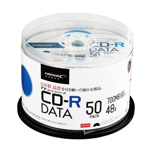 (まとめ)ハイディスク データ用CD-R700MB 2-48倍速 ホワイトワイドプリンタブル スピンドルケース TYCR80YP50SP 50枚〔×3セット〕