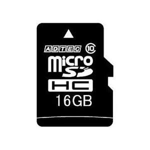 (まとめ) アドテック microSDHC 16GBClass10 SD変換アダプター付 AD-MRHAM16G/10R 1枚 〔×10セット〕