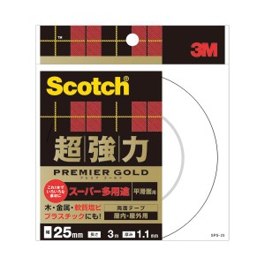 (まとめ）スコッチ 超強力両面テープ プレミアゴールド （スーパー多用途）25mm×3m 10巻〔×3セット〕