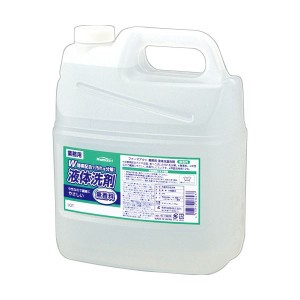 (まとめ) 熊野油脂 ファーマアクト 業務用 液体洗濯洗剤 無香料 4L 1本 〔×5セット〕