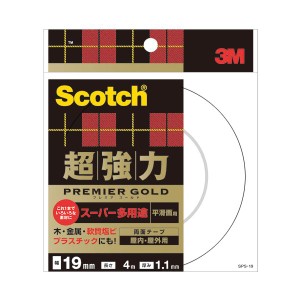 (まとめ）スコッチ 超強力両面テープ プレミアゴールド （スーパー多用途）19mm×4m 10巻〔×3セット〕