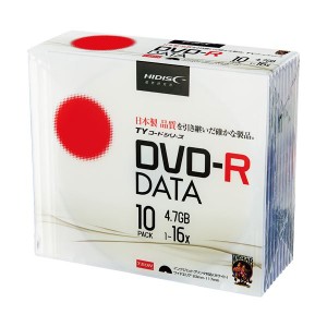 (まとめ)ハイディスク データ用DVD-R4.7GB 16倍速 5mmスリムケース TYDR47JNP10SC1パック(10枚)  〔×10セット〕
