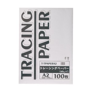 (まとめ) TANOSEE トレーシングペーパー60g A2 1パック（100枚）  〔×10セット〕