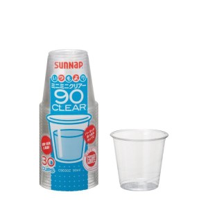 (まとめ) プラスチックカップ/使い捨て食器 〔90ml 30個入り〕 ミニサイズ 日本製 アウトドア パーティー 〔×100個セット〕