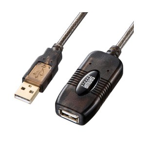 (まとめ）サンワサプライ延長USBアクティブリピーターケーブル (A)オス-(A)メス 20m KB-USB-R220 1本〔×3セット〕