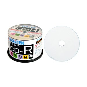 (まとめ)RITEK データ用CD-R 700MB1-52倍速 ホワイトワイドプリンタブル スピンドルケース CD-R700EXWP.50RT C 50枚〔×3セット〕