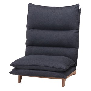 ダブルクッション座椅子 1P ダークグレー 幅70×奥行80〜120×高さ94cm 組立品