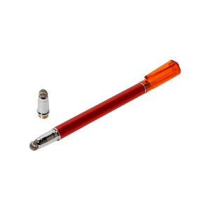 （まとめ）ミヨシ 先端交換式タッチペン 導電繊維タイプ レッド STP-L01/RD〔×5セット〕