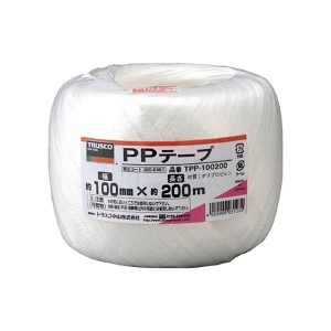 (まとめ) TRUSCO PPテープ 100mm×200m 白 TPP-100200 1巻 〔×20セット〕