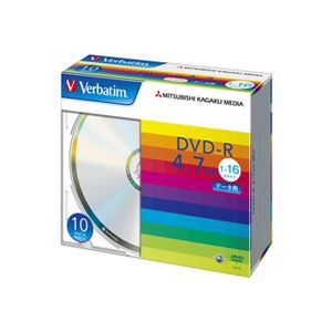 (まとめ) バーベイタム データ用DVD-R 4.7GB 16倍速 ブランドシルバー 5mmスリムケース DHR47J10V1 1パック(10枚)  〔×10セット〕