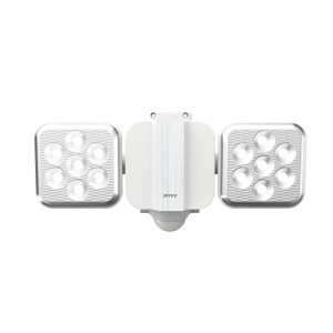 LED センサーライト/照明器具 〔乾電池式 5W×2灯 900ルーメン〕 フリーアーム式 ムサシ 〔防犯対策用品〕