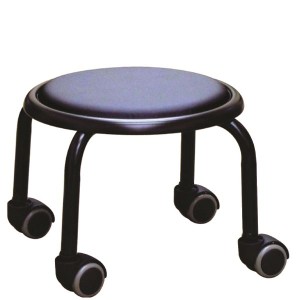 スタッキングチェア/丸椅子 〔同色4脚セット ブラック×ブラック〕 幅32cm 日本製 スチール 『ローキャスター ボン』
