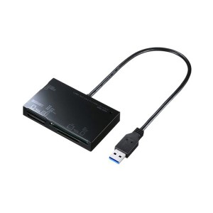 (まとめ）サンワサプライ USB3.0カードリーダー ブラック ADR-3ML35BK 1個〔×3セット〕