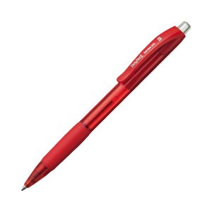 (まとめ) TANOSEE ノック式油性ボールペン（なめらかインク） 0.5mm 赤 1本  〔×100セット〕