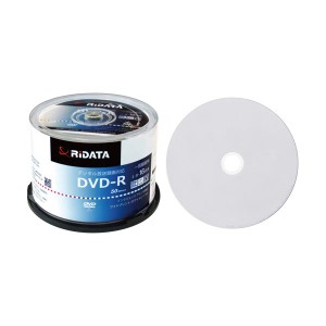 (まとめ)RiDATA 録画用DVD-R 120分1-16倍速 スピンドルケース D-RCP16X.PW50RD D1パック(50枚)  〔×10セット〕