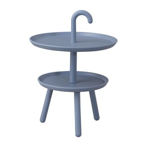 サイドテーブル/ミニテーブル 〔ブルー〕 円形 直径42×高さ55cm 脚付き ポリプロピレン Kukka 『クッカ』 〔組立品〕