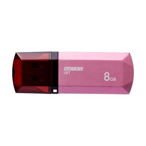 （まとめ）アドテック USB2.0キャップ式フラッシュメモリ 8GB パッションピンク AD-UKTPP8G-U2R 1個〔×3セット〕