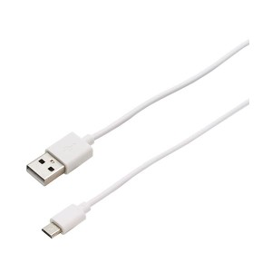 〔10個セット〕wantobe MicroUSBケーブル充電用 ホワイト WSMCC100WHX10