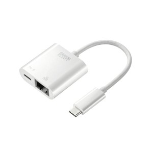 サンワサプライ USB3.2 TypeC-LAN変換アダプタ(PD対応・ブラック) USB-CVLAN7W