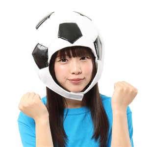 コスプレ衣装/コスチューム 〔かぶりもん サッカーボールかぶりもの〕 幅380mm ヘッダー付き 〔ハロウィン パーティー 宴会〕