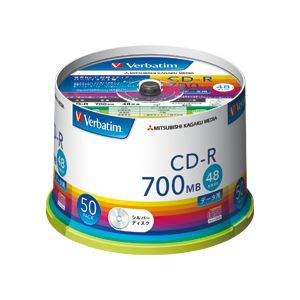 (まとめ) バーベイタム データ用CD-R700MB 4-48倍速 シルバー スピンドルケース SR80FC50V1 1パック(50枚)  〔×10セット〕