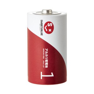 （まとめ） スマートバリュー アルカリ乾電池！） 単1×2本 N221J-2P〔×10セット〕
