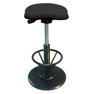 モダン スツール/丸椅子 〔フットレスト付き ブラック×ブラック〕 幅33cm 日本製 『ツイストスツールラフレシア3R』