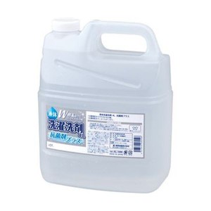 （まとめ）熊野油脂 液体洗剤 抗菌剤プラス4L/本 1セット（4本）〔×3セット〕