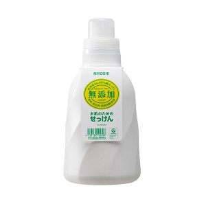 (まとめ) ミヨシ石鹸 無添加 お肌のための洗濯用液体せっけん 本体 1100ml 1本 〔×5セット〕