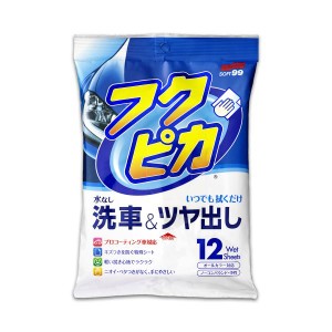 (まとめ) ソフト99 フクピカ 洗車＆ツヤ出し 1パック（12枚）  〔×10セット〕