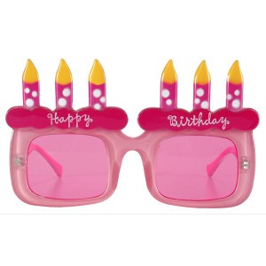 （まとめ）ELOPE Happy B'day Lt  ピンク（ハッピーバースデー）サングラス〔×2点セット〕