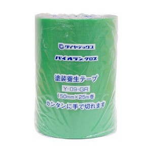 (まとめ) ダイヤテックス パイオラン 塗装養生用テープ 150mm×25m グリーン Y-09-GR 1巻 〔×5セット〕