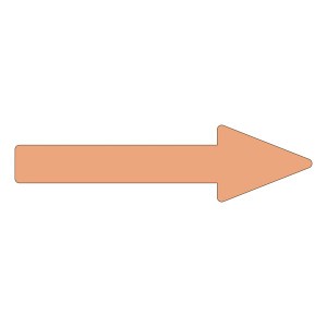 配管識別方向表示ステッカー →(薄い黄赤) 貼矢50 (2.5YR 7/6) 〔10枚1組〕