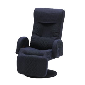 MONAKA DX NB(ネイビーブルー) 高座椅子 360℃回転 パーソナルチェア リクライニング 肘付き 高さ調整機能付き 低反発ウレタン 組立品