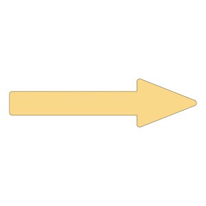 配管識別方向表示ステッカー →(薄い黄) 貼矢62 (2.5Y 8/6) 〔10枚1組〕
