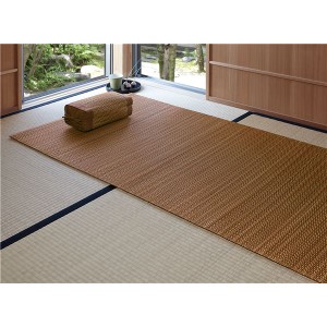 い草 シーツ/フロアマット 〔約幅80×奥行170cm ブラウン〕 表面：い草100％ 『南風 なんぷう』 〔リビング〕