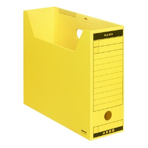 （まとめ買い）コクヨ ファイルボックス-FS Bタイプ A4 収容幅95ミリ フタ付 黄 A4-LFBN-Y 〔×5〕