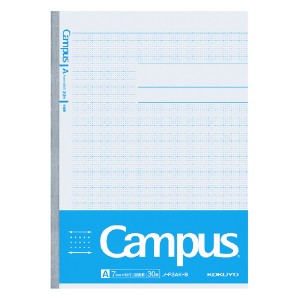 （まとめ買い）コクヨ 学習罫キャンパス 図表罫 セミB5 作図ドット入りA罫 罫幅7mm 青 ノ-F3AK-B 〔10冊セット〕