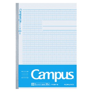 （まとめ買い）コクヨ 学習罫キャンパス 図表罫 セミB5 作図ドット入りB罫 罫幅6mm 青 ノ-F3BK-B 〔10冊セット〕