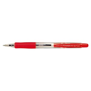 【メール便発送】コクヨ 再生樹脂ボールペンパワーフィット インク色:赤 ボール径0.7mm PR-100R