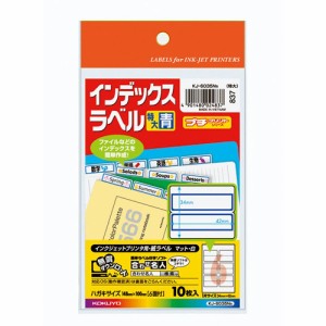 【メール便発送】コクヨ インクジェット用 紙ラベル インデックスラベル はがきサイズ 6面 特大 10枚 青 KJ-6035B