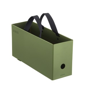 コクヨ すっきり収納できるキャリーボックス NEOS ハーフサイズ オリーブグリーン A4PH-NELFM-DG