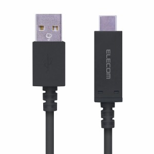 【メール便発送】エレコム スマートフォン用USBケーブル USB2.0 (Cオス-Aオス) 認証品 温度検知機能付 0.7m ブラック MPA-AC07SNBK