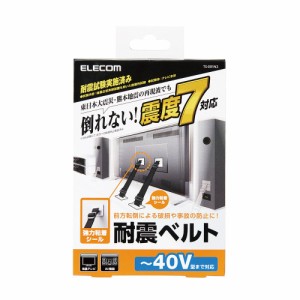 エレコム TV用耐震ベルト 〜40V用 強力粘着シールタイプ 2本入 TS-001N2