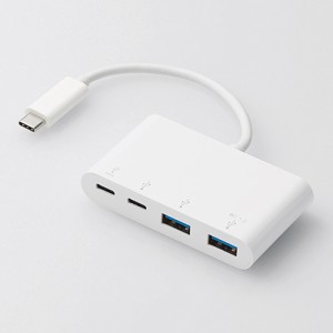 エレコム USBハブ USB3.1(Gen1) PD対応 Type-Cコネクタ Aメス2ポート Cメス2ポート バスパワー ホワイト U3HC-A423P5WH