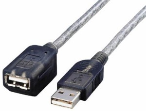 エレコム USB延長ケーブル マグネット内蔵 USB(A)オス-USB(A)メス 1.0m グラファイト USB-EAM1GT