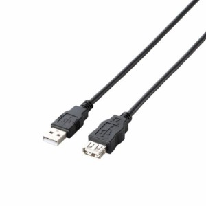 【メール便発送】エレコム RoHS指令準拠&環境配慮パッケージ エコUSB2.0延長ケーブル Aオス-Aメスタイプ 1m ブラック U2C-JE10BK