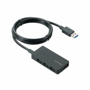 エレコム USB3.0ハブ ACアダプター付き セルフパワー サイドポート付き 4ポート ブラック U3H-A408SBK