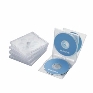 エレコム CD/DVD/Blu-ray ケース 4枚収納 5パック クリア CCD-JSCNQ5CR