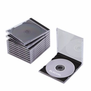 エレコム CD/DVDプラケース 1枚収納 10パック ブラック CCD-JSCN10BK